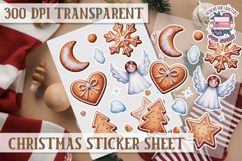 Christmas Sticker Sheet Watercolor Winter Holiday PNG Product Image 1