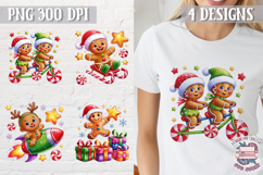 Christmas Gingerbread Man Colorful Clipart PNG Sublimation 4 Product Image 1