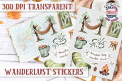 Travel sticker sheet Outdoor Scrapbook PNG Wanderlust Camp Product Image 1