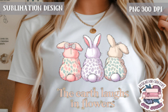 Cute Bunnies Spring Sublimation Design PNG Easter Hoop bunny Product Image 1