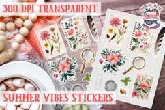 Summer Vibes sticker sheet Summer Scrapbook PNG Product Image 1
