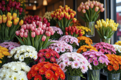 Fresh Flowers Bouquets Background Wallpaper Product Image 1