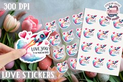 Love sticker Sheet Valentine Day Love You to the moon Product Image 1