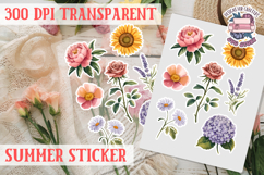 Summer sticker Cute flowers Love Picnic Beach Spring Product Image 1