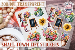 Small Town LIfe sticker Scrapbook PNG Village Garden Farm Product Image 1