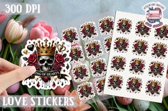 Love sticker Sheet Valentine Day Lovers Gothic Skull PNG Product Image 1