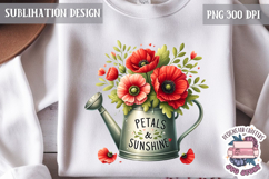 Spring Flower Poppy Sublimation Design PNG Garden Quote Product Image 1