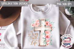 Easter Bible Quote Sublimation Design PNG Jesus Cross Product Image 1