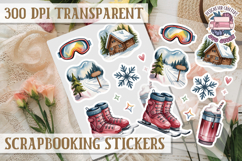 Scrapbooking sticker sheet Cute Funny PNG Watercolor School Product Image 1