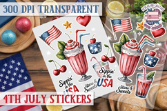 4th July sticker sheet USA Scrapbook PNG Independent Day Product Image 1