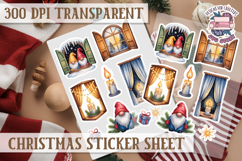 Christmas Watercolor Sticker Sheet Winter Cute Holiday PNG Product Image 1