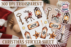Christmas Watercolor Sticker Sheet Winter Cute Holiday PNG Product Image 1
