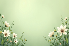 Floral with Green Background Wallpaper Product Image 1
