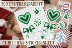 Christmas Watercolor Sticker Sheet Winter Cute Holiday PNG Product Image 1