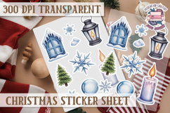 Christmas Watercolor Sticker Sheet Winter Cute Holiday PNG Product Image 1