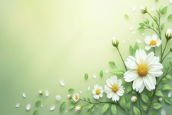 White Daisy Flowers Background Wallpaper Product Image 1