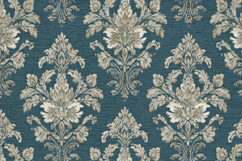 Damask Teal and Gold Background Wallpaper Product Image 1