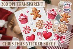 Christmas Watercolor Sticker Sheet Winter Cute Holiday PNG Product Image 1