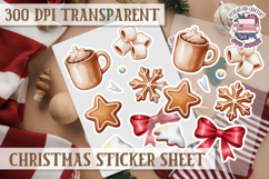 Christmas Watercolor Sticker Sheet Winter Cute Holiday PNG Product Image 1