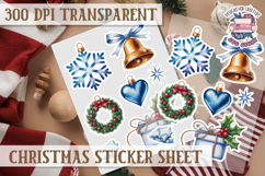 Christmas Watercolor Sticker Sheet Winter Cute Holiday PNG Product Image 1