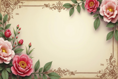 Decorative Floral Frame Background Wallpaper Product Image 1