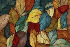 Colorful Line Art Leaves Background Wallpaper Product Image 1