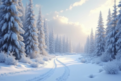 Winter Forest Background Wallpaper Product Image 1