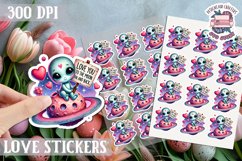 Love sticker Sheet Valentine Day Love You to the moon Product Image 1