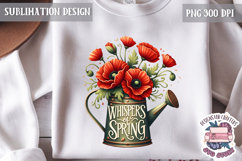 Spring Flower Poppy Sublimation Design PNG Garden Quote Product Image 1