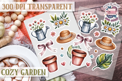 Cozy Garden sticker sheet Flowers Botanical PNG Cute Product Image 1