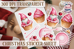 Christmas Sticker Sheet Watercolor Winter Holiday PNG Product Image 1