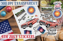 4th July sticker sheet USA Scrapbook PNG Independent Day Product Image 1