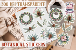 Botanical sticker sheet Spring Botanical PNG flowers Product Image 1