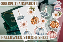 Halloween sticker sheet Creepy Scrapbook PNG Funny Skulls Product Image 1