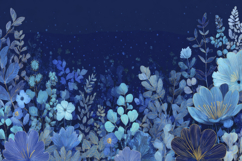 Blue Flowers Background Wallpaper Product Image 1