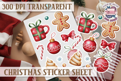 Christmas Watercolor Sticker Sheet Winter Cute Holiday PNG Product Image 1