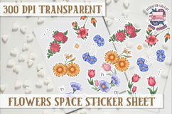 Flowers Spice sticker sheet Planets Scrapbook PNG Stars Product Image 1