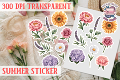 Summer sticker Cute flowers Love Picnic Beach Spring Product Image 1