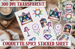 Coquette Spice sticker sheet Flowers Scrapbook PNG Bows Product Image 1