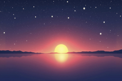 Serene Sunset Over a Calm Sea Background Wallpaper Product Image 1