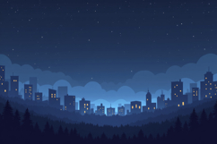 Night Cityscape Background Wallpaper Product Image 1