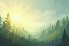 Forest and Sun Background Wallpaper Product Image 1