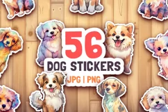 56 Watercolor Dogs | Stickers For Cricut | PNG Product Image 1