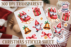 Christmas Watercolor Sticker Sheet Winter Cute Holiday PNG Product Image 1