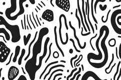 Black and White Doodles Background Wallpaper Product Image 1