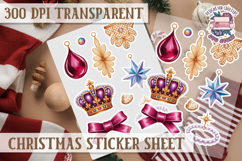 Christmas Watercolor Sticker Sheet Winter Cute Holiday PNG Product Image 1
