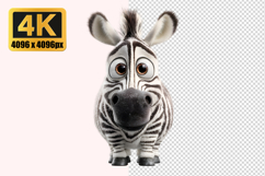 Cartoonish Zebra Transparent PNG Product Image 1