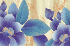 Blue Floral Background Wallpaper Product Image 1