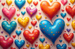 Colorful Hearts Balloons Pattern Background Product Image 1