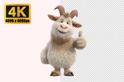 Happy Goat Giving a Thumbsup Transparent PNG Product Image 1